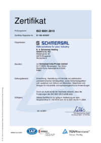DIN EN ISO 9001: Single certificate: German/English 